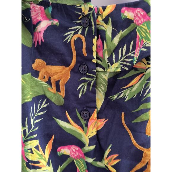 Janie and Jack Jungle Ring Dress Girls Size 12 Navy Blue Halter Peplum Mini - Picture 8 of 16